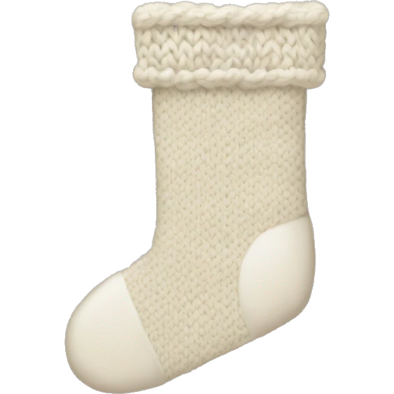 white and beige knit christmas stocking emoji