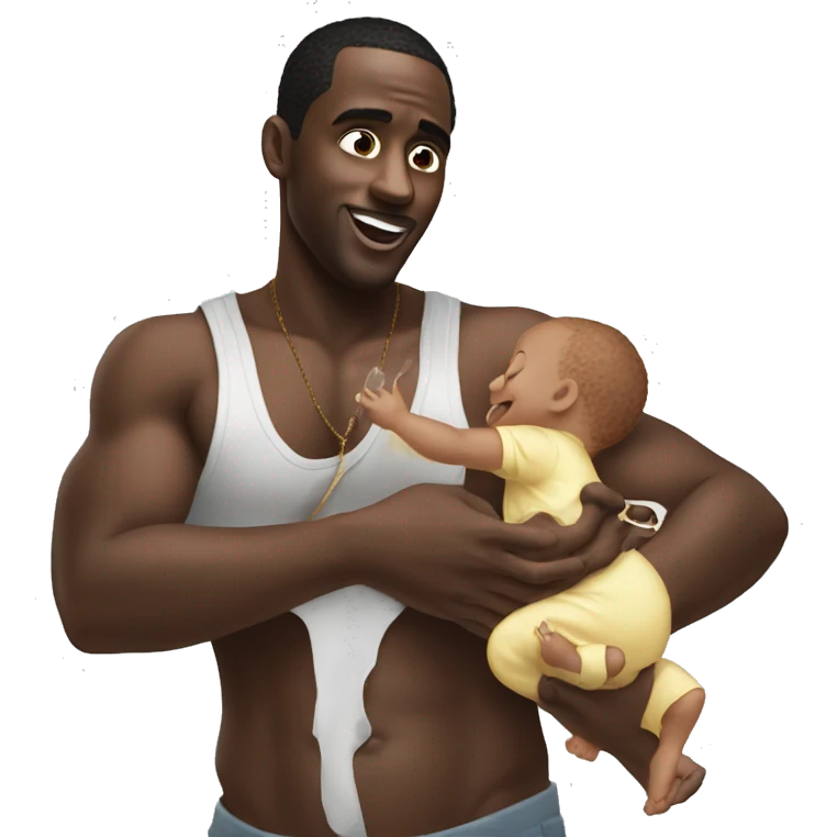 diddy holding baby oil  emoji
