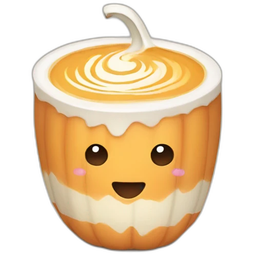 Cute latte coloured pumpkin emoji