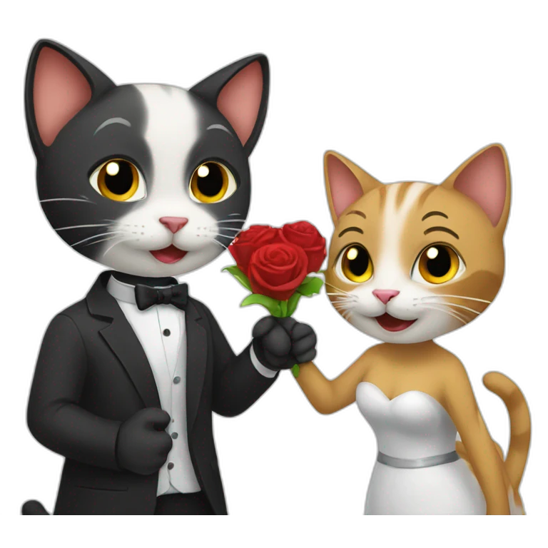 cats getting engaged emoji
