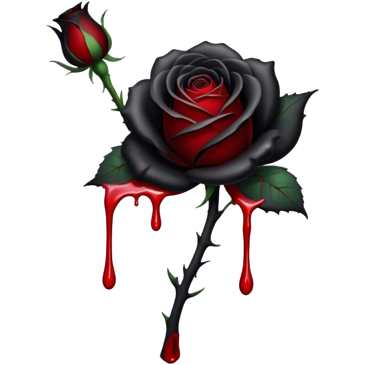Black rose with blood drips emoji