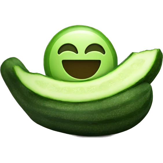 Smiley relaxing with cucumber emoji