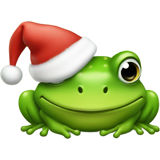 Santa hat on a frog emoji
