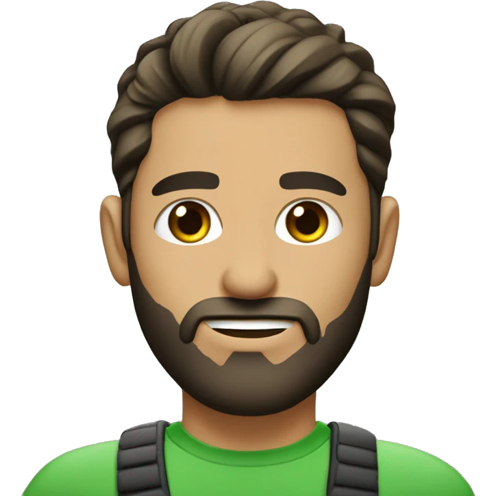 hombre ojos verdes cabello castaño claro con computadora emoji