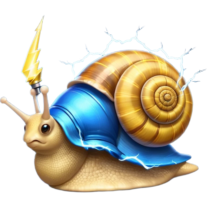 snail with electric sparks and a lightning-shaped shell emoji emoji