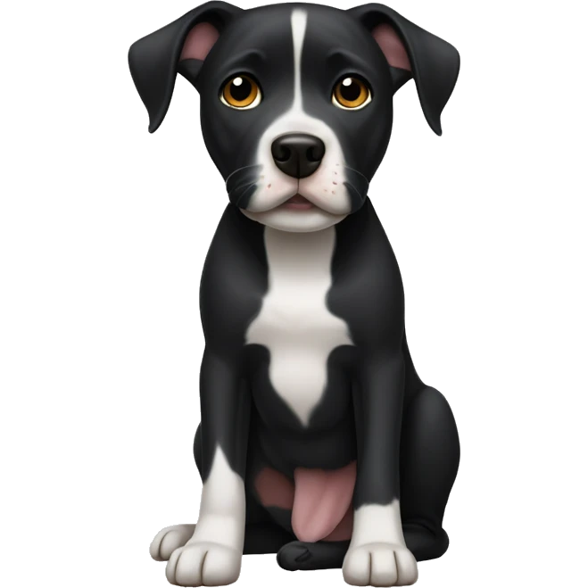 Black dog with white chest pitbull mix emoji