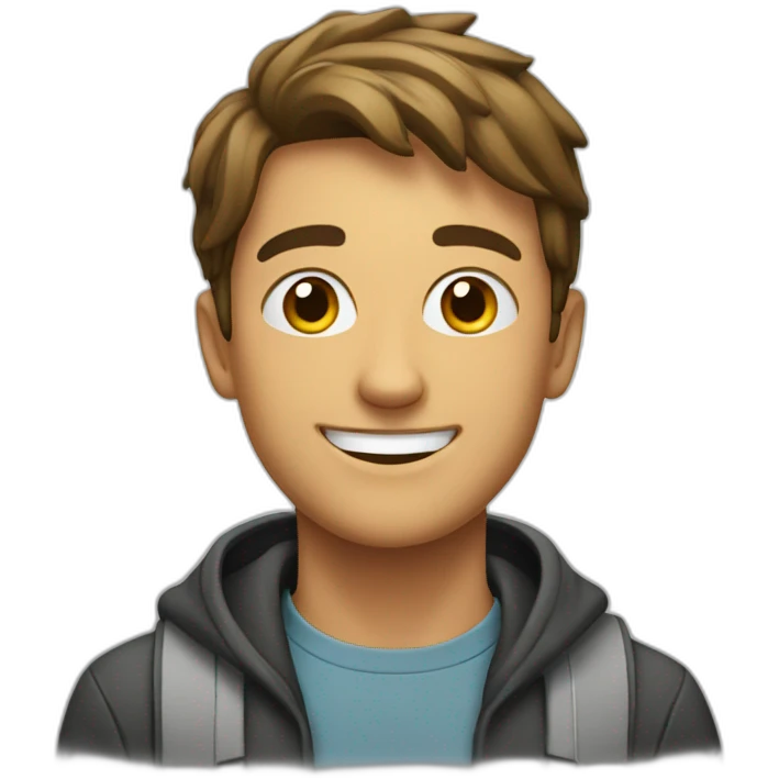 a student happy to have succeeded in his studies emoji