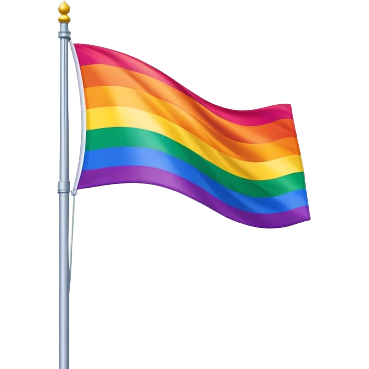 The gay flag on a flag pole emoji