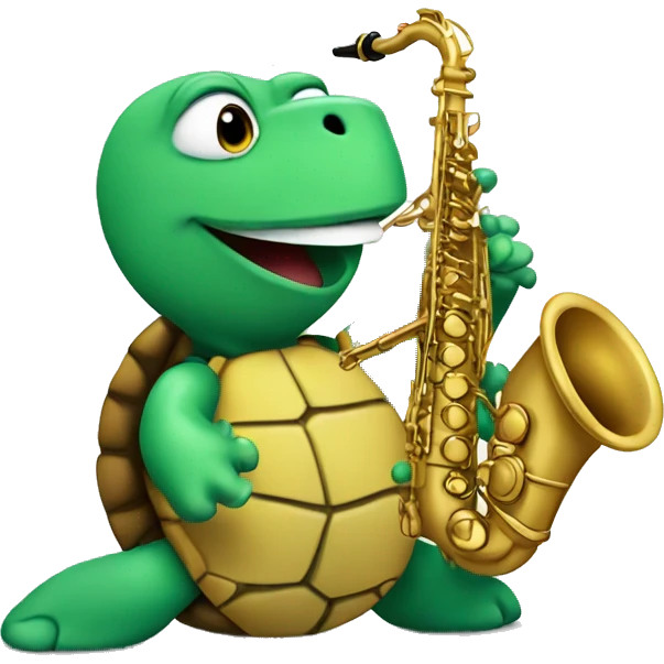 Turtle playing saxophone  emoji