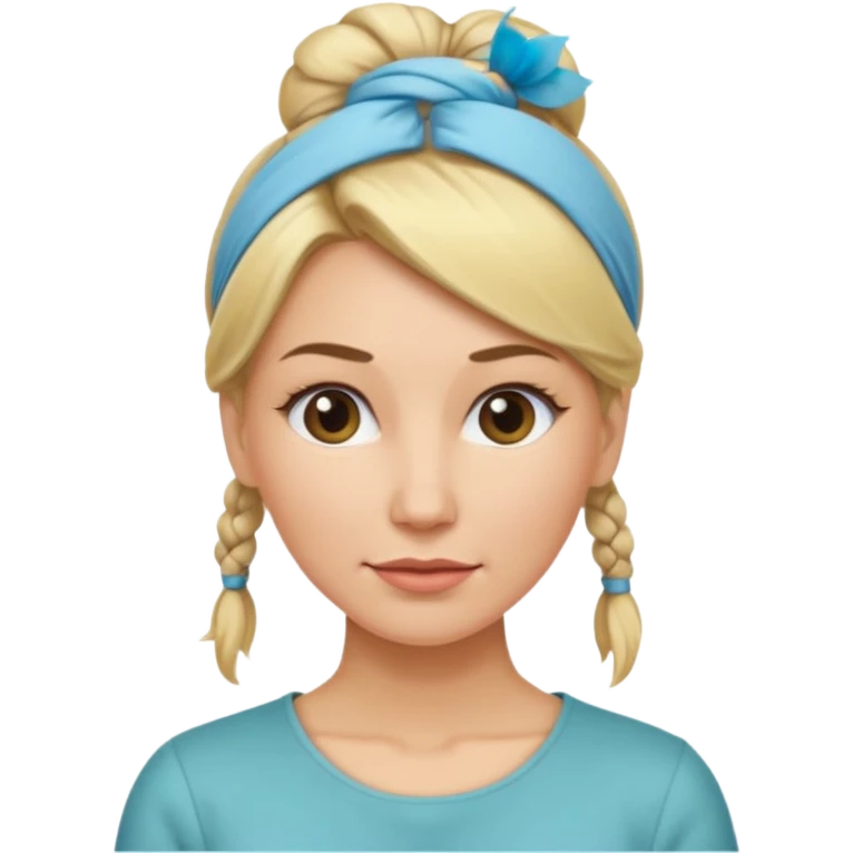 femme 35 ans blonde cheveux attachés emoji