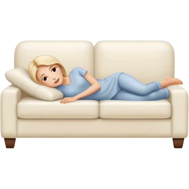 Women lying on a white sofa  emoji
