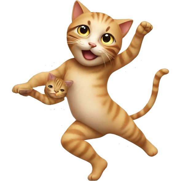Baby & cat dancing  emoji