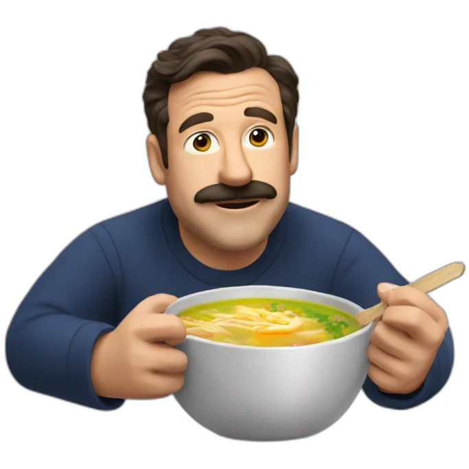 Ted lasso eating chicken soup  emoji