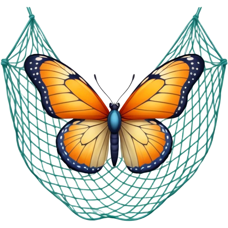 butterfly being caught in a net emoji