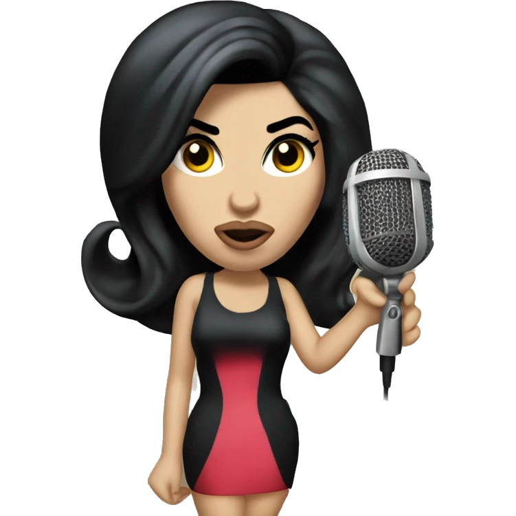 Amy winehouse with microphone emoji