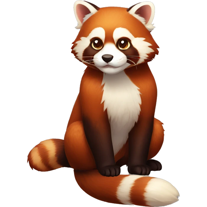 Red Panda Cat hybrid full body emoji