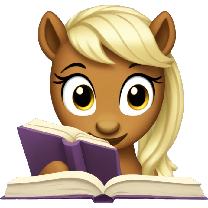 pony reading book emoji