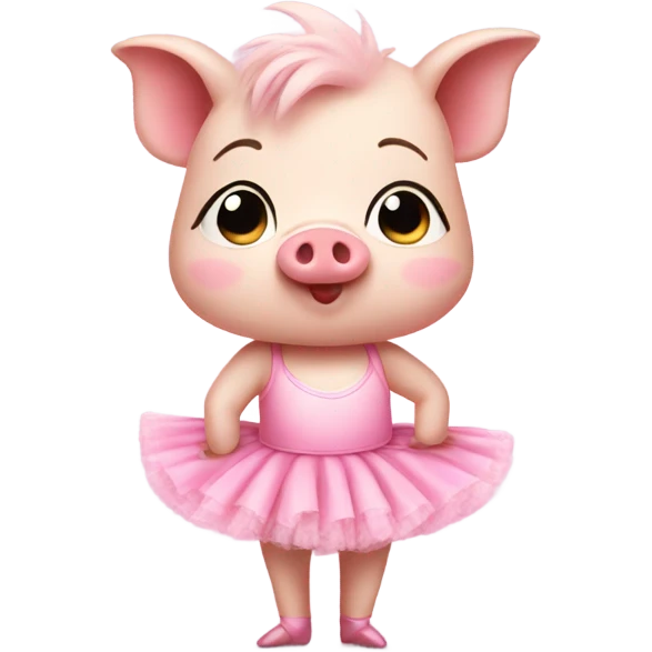 sweet pig wearing ballet skirt  emoji