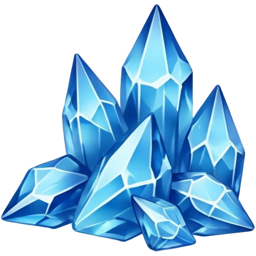 4 small blue  shards cristals forming a small pile emoji