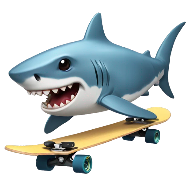 Shark on a skateboard  emoji