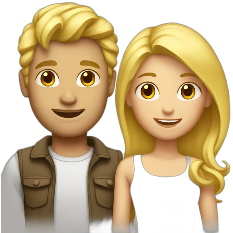 Blond couple emoji