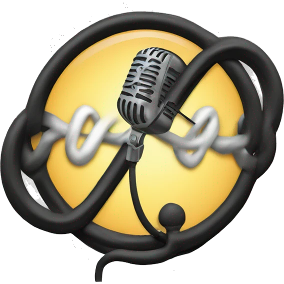 infinity mark on microphone emoji