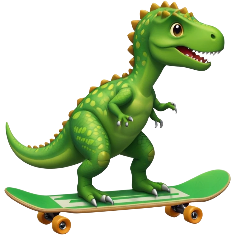 Dinosaur on a skateboard emoji