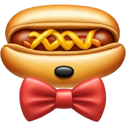 Hotdog wearing a bow tie  emoji