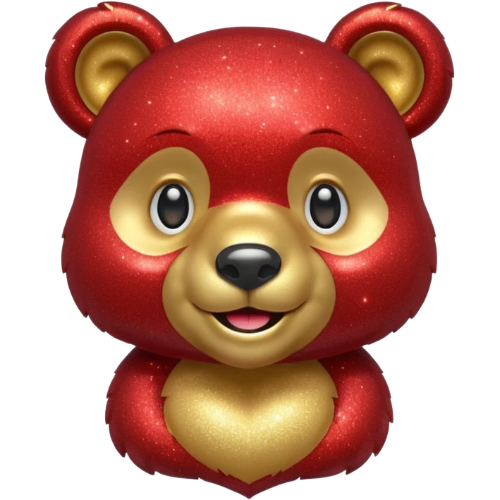 red glitter bear Happy  emoji