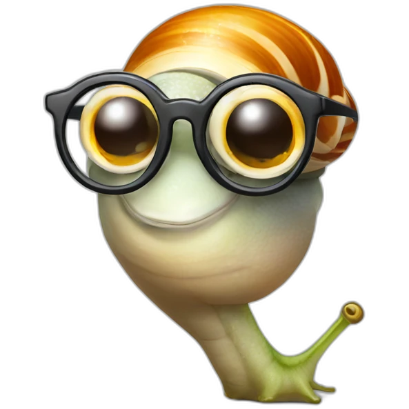 Female snail with glasses drinking a cocktail emoji
