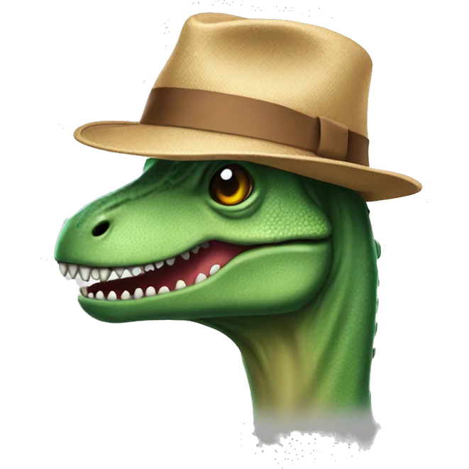 Trex wearing a hat emoji