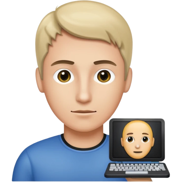 an icon of a person with a small computer chip next to him emoji