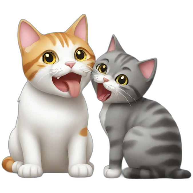 cat licking cat emoji