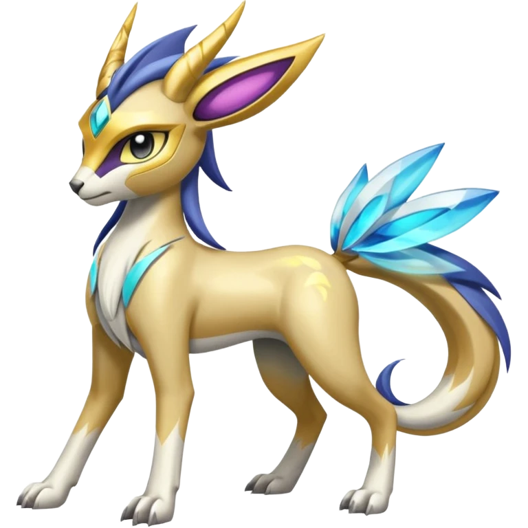 Colorful Futuristic Meloetta-Manectric-Solgaleo-Raikou-Pokémon-Digimon-Fakémon-fusion-hybrid-creature emoji