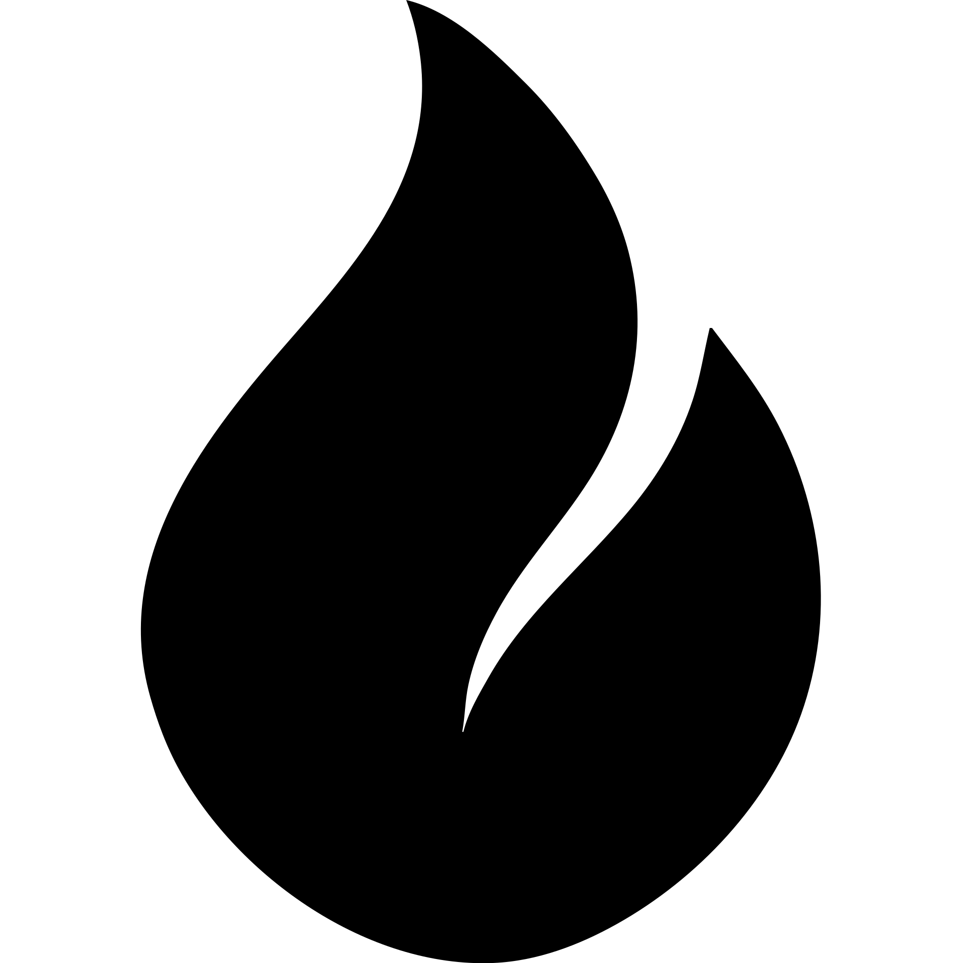 abstract flame shape, solid black geometric style emoji