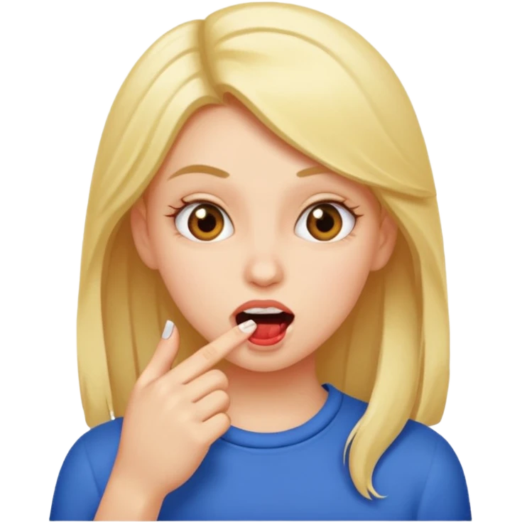 Una chicamordiendose la uña de la mano emoji