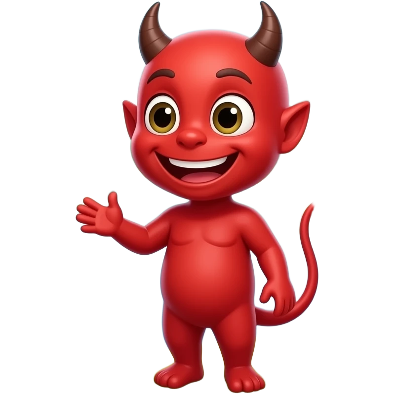 Funny red Devil at the lake emoji