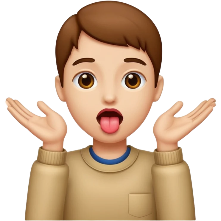 tounge out with hands to the side emoji