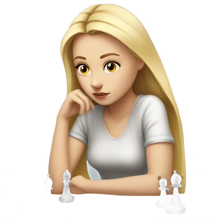 Blonde girl playing chess emoji