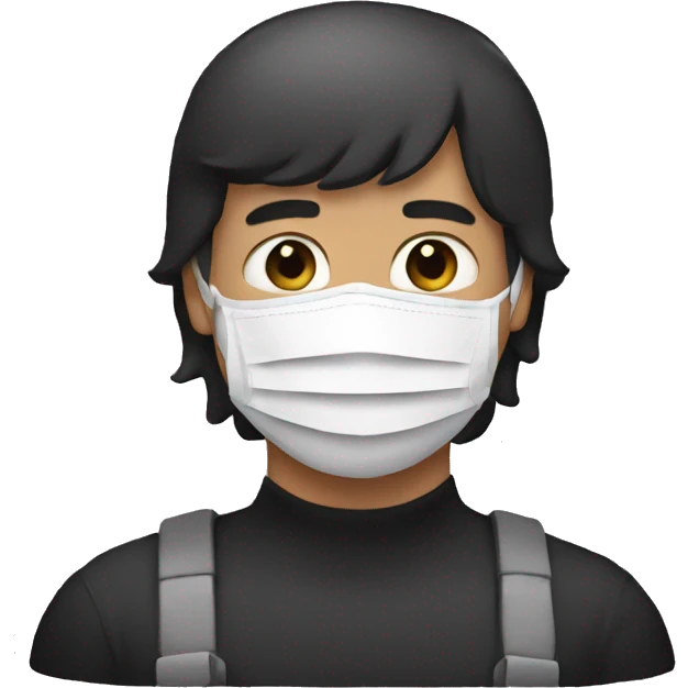 Man wearing mask and cup black emoji