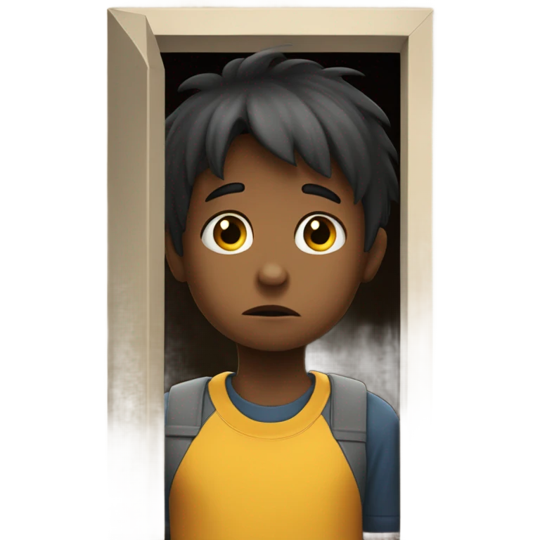 boy locked behind door  emoji