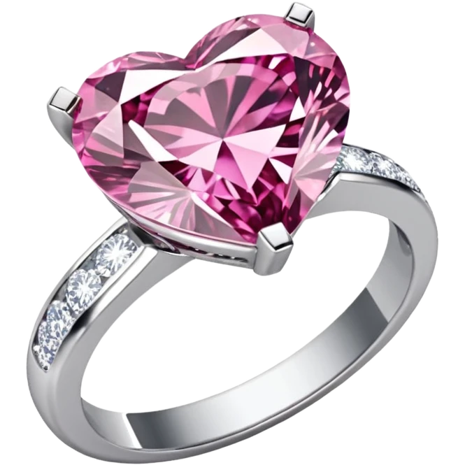 Pink heart diamond ring emoji