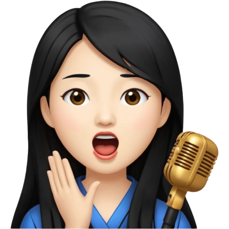 asian woman singing no microphone emoji