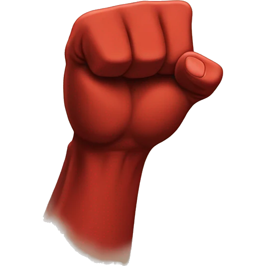 Red left fist in the air, revolution emoji