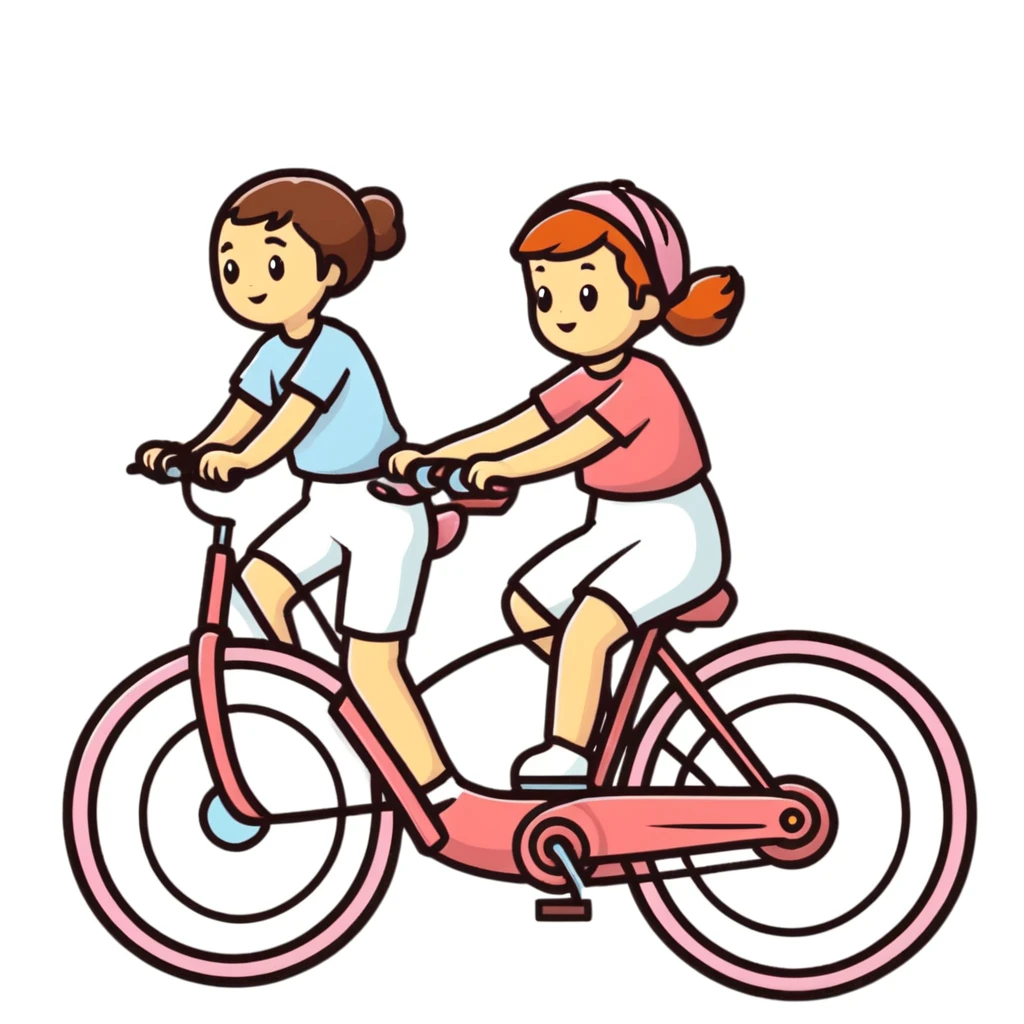 man and girl riding a bicycle together emoji