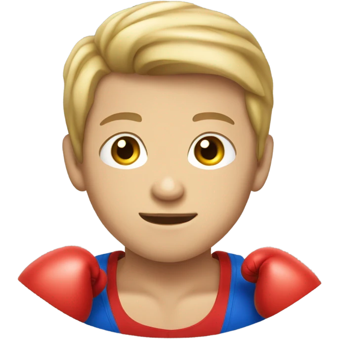single caucasian boy in boxing gloves emoji