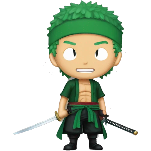 one zoro one piece with sword emoji