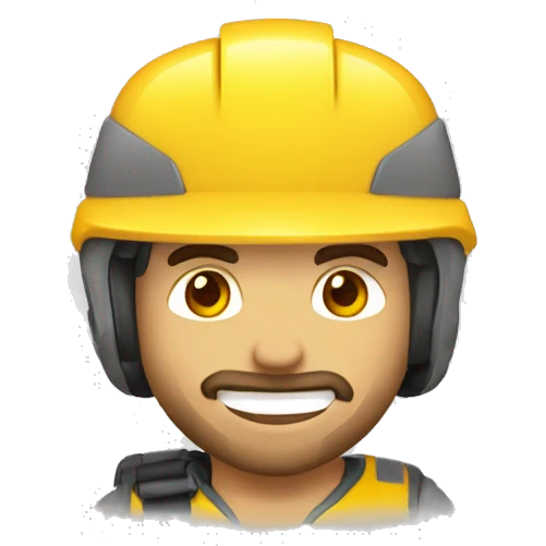 HOMBRE ALEGRE CON CASCO AMARILLO DE ABRERO emoji