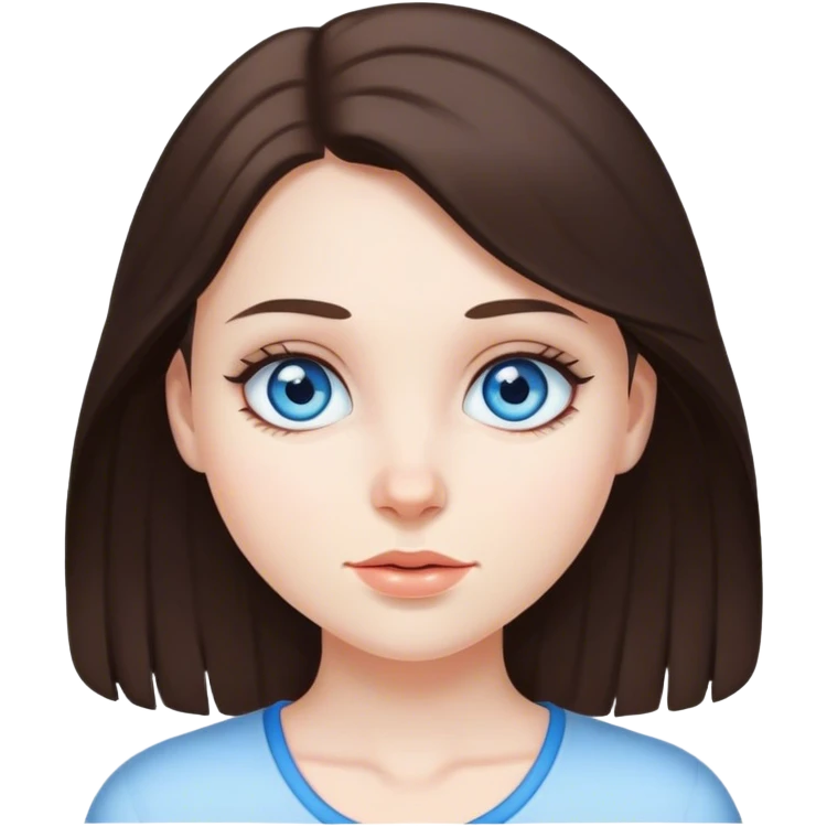 Brunette blue eyed white skinned girl emoji