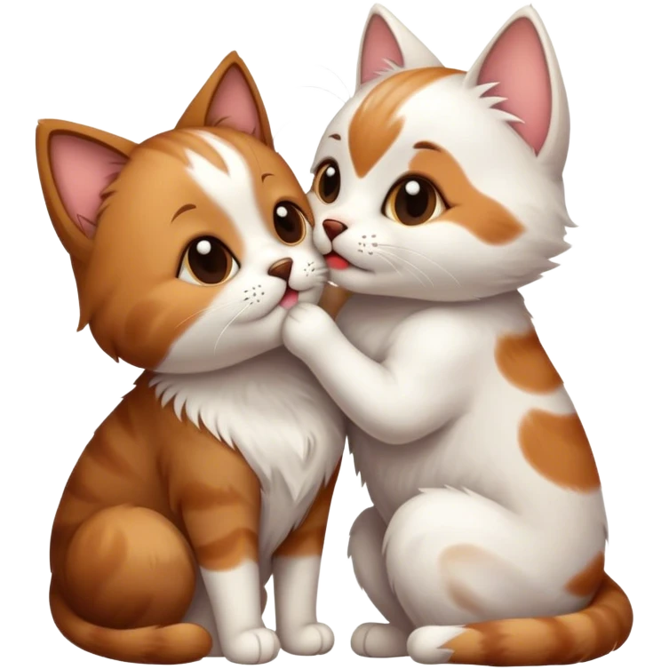 A dog kissing a cat emoji